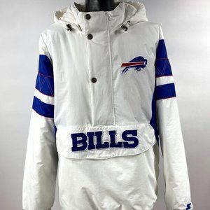 Buffalo Bills Jacket Special Edition White STARTER Hooded Half Zip    2X